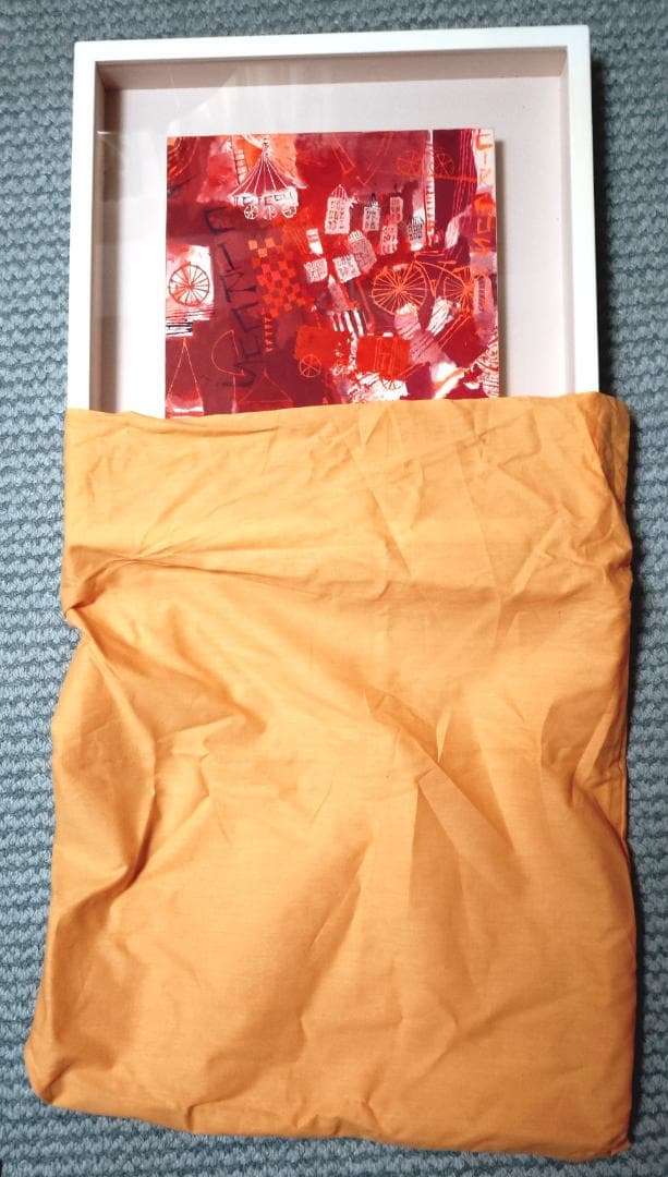 早川義孝 サーカス物語絵　透明アクリル窓付き額入り　絵のサイズ２３ｃｍ×２３ｃｍ