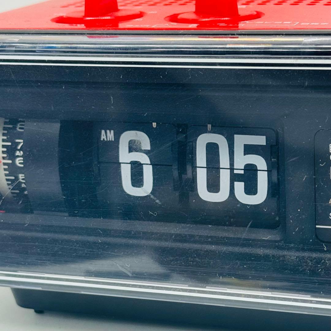 【希少】ナショナル パタパタ時計 RC-6035 赤 昭和レトロ 動作確認済