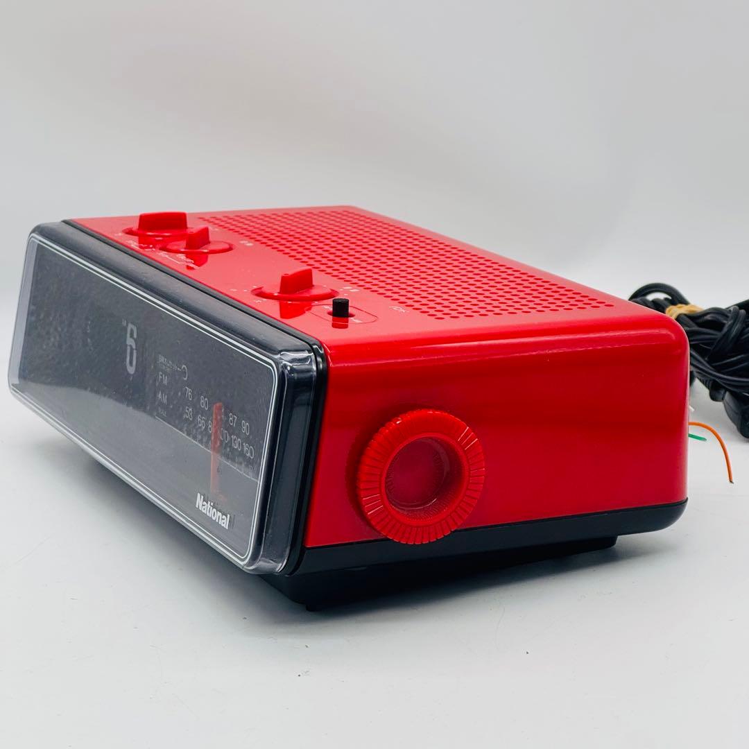 【希少】ナショナル パタパタ時計 RC-6035 赤 昭和レトロ 動作確認済