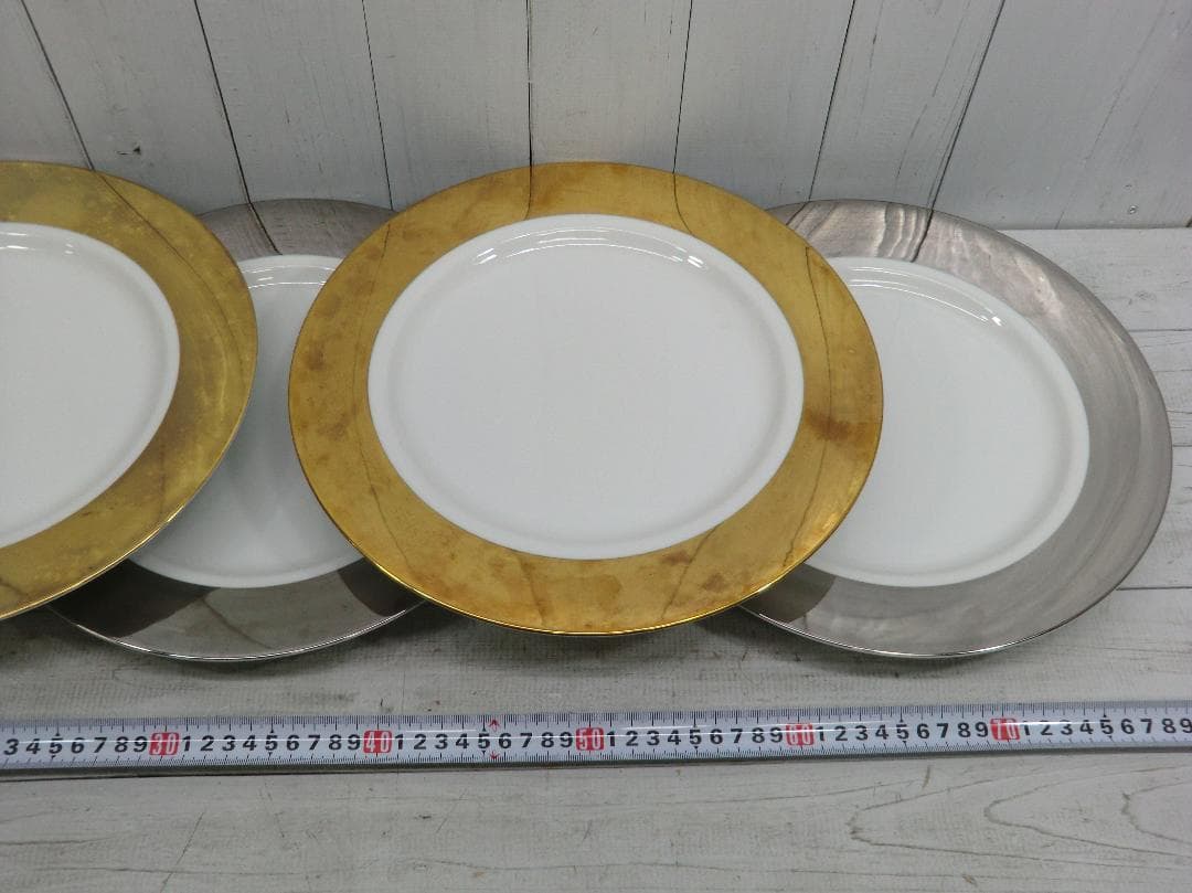 未使用 大皿 ゴールド＆シルバー 色違い４枚セット コノシャンテ D11273