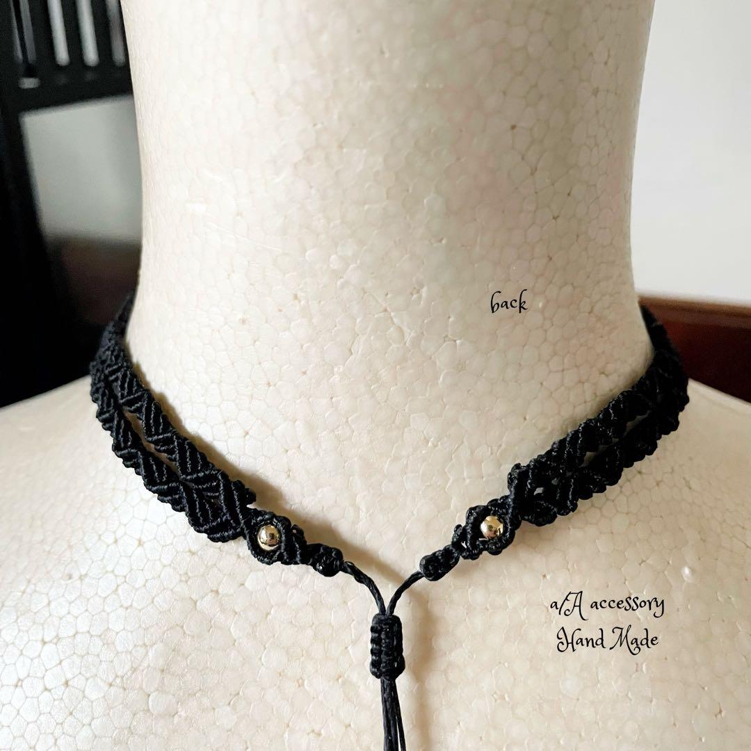 357 「macrame」天然石ネックレス　タイガーアイ