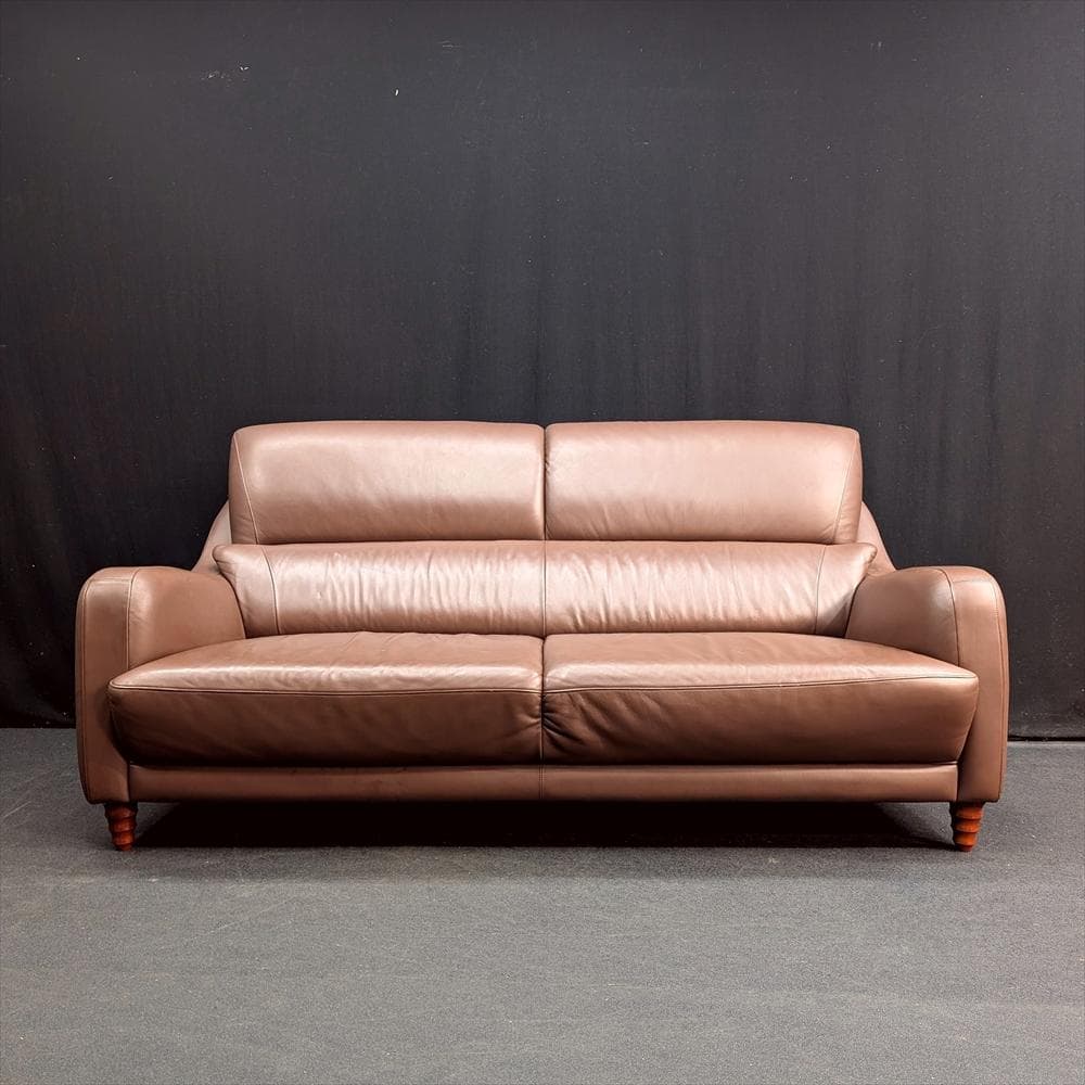 美品　カリモク　アラード　本革　ラブソファ　二人掛け　2P　三人掛け　ハイバック