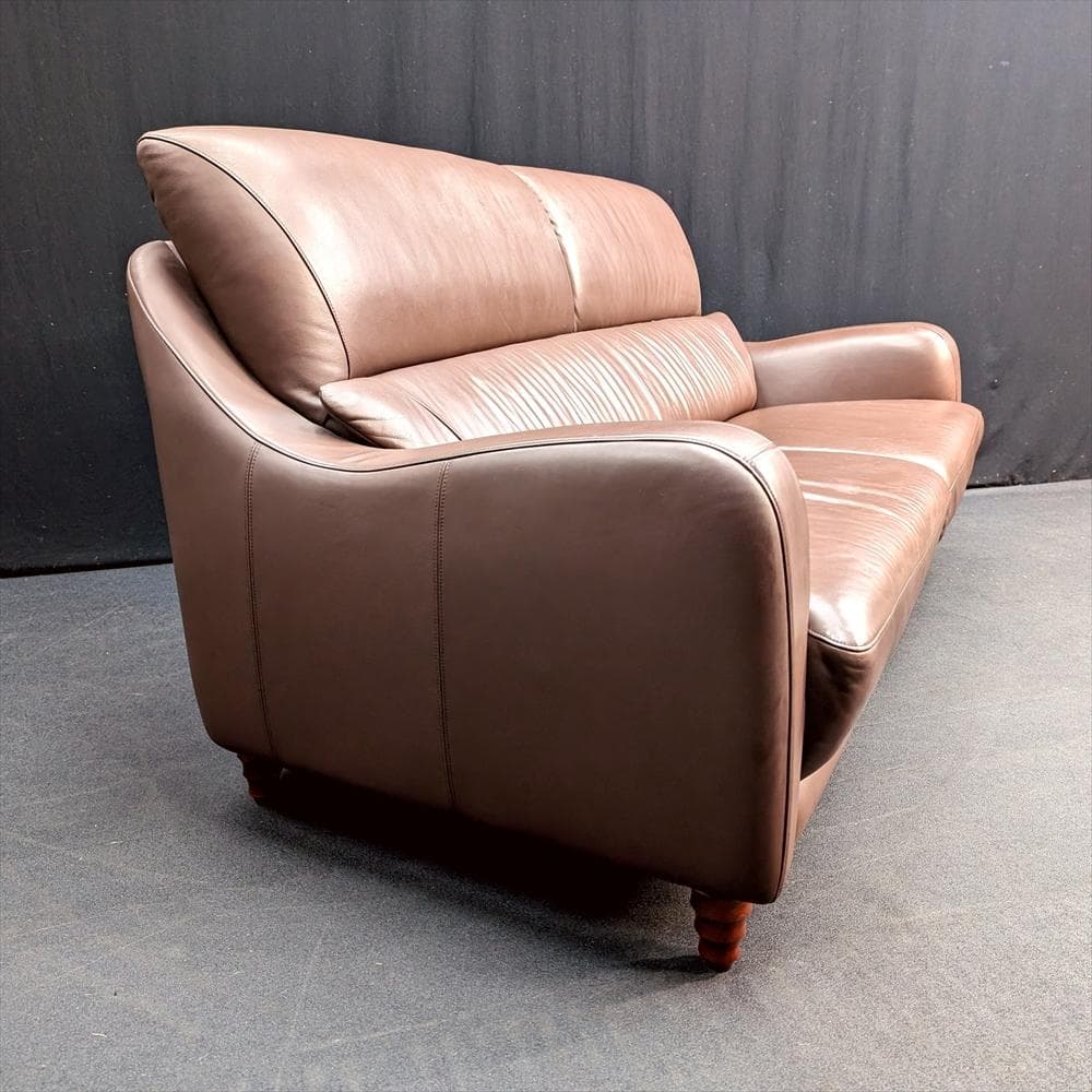 美品　カリモク　アラード　本革　ラブソファ　二人掛け　2P　三人掛け　ハイバック