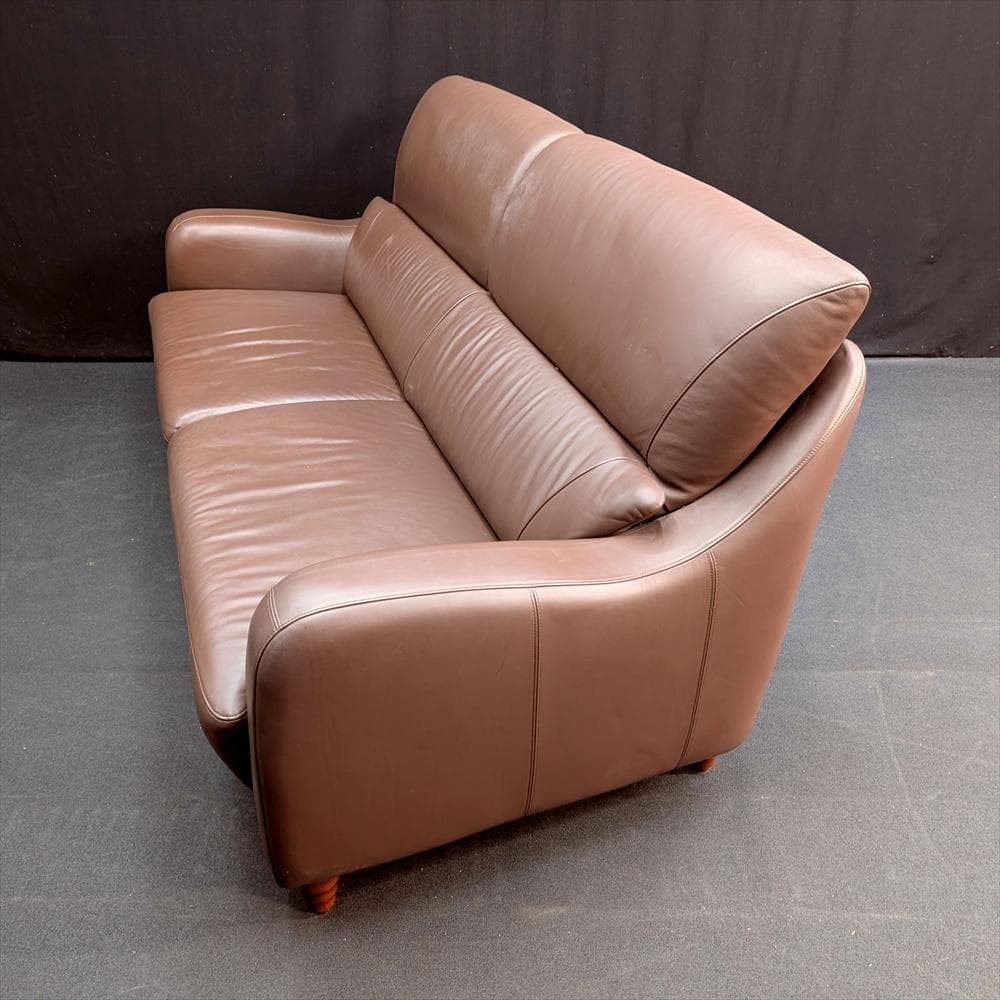 美品　カリモク　アラード　本革　ラブソファ　二人掛け　2P　三人掛け　ハイバック