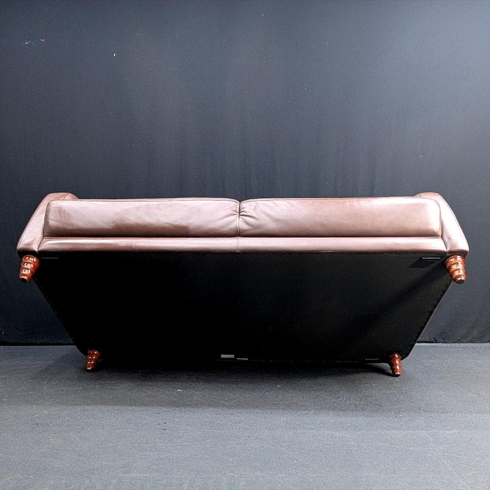 美品　カリモク　アラード　本革　ラブソファ　二人掛け　2P　三人掛け　ハイバック