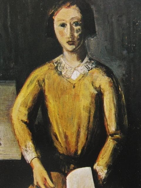 三岸好太郎、【黄服少女（黄衣少女）】、新品高級額 額装付、年代物・希少画集画