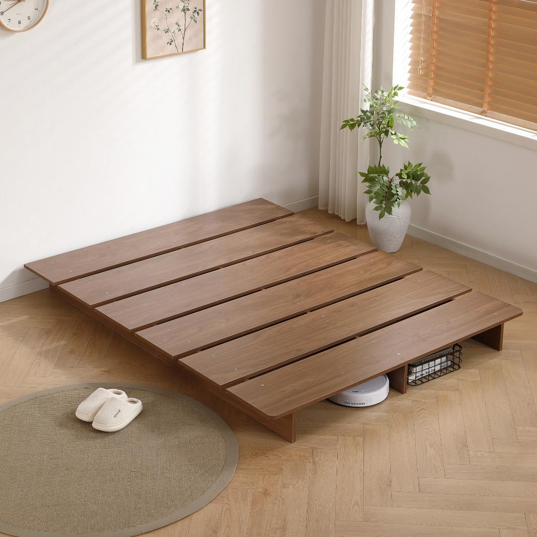 超人気！【幅120cm】ベッド ローベッド ステージベッド ベッドBrown