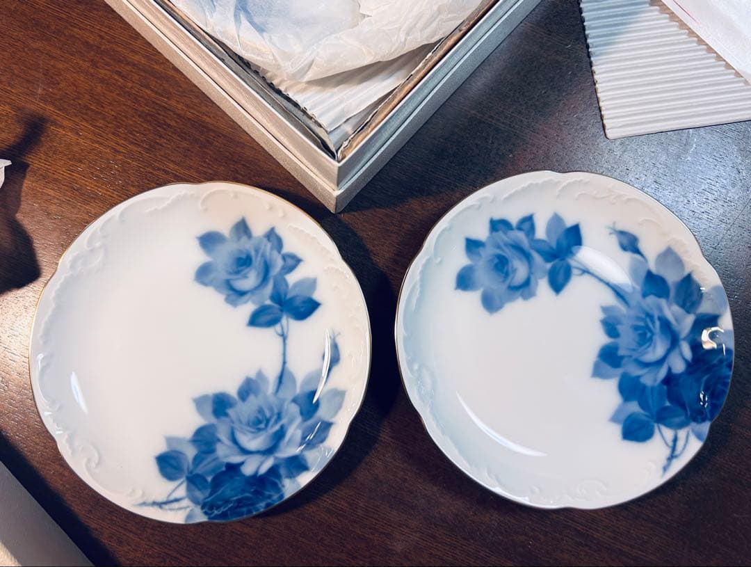 大倉陶園 ブルーローズ（54HV-8011）15cm銘々皿 5枚揃 新品