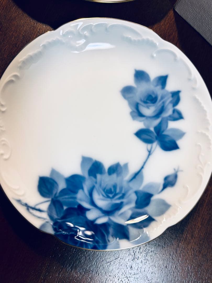 大倉陶園 ブルーローズ（54HV-8011）15cm銘々皿 5枚揃 新品