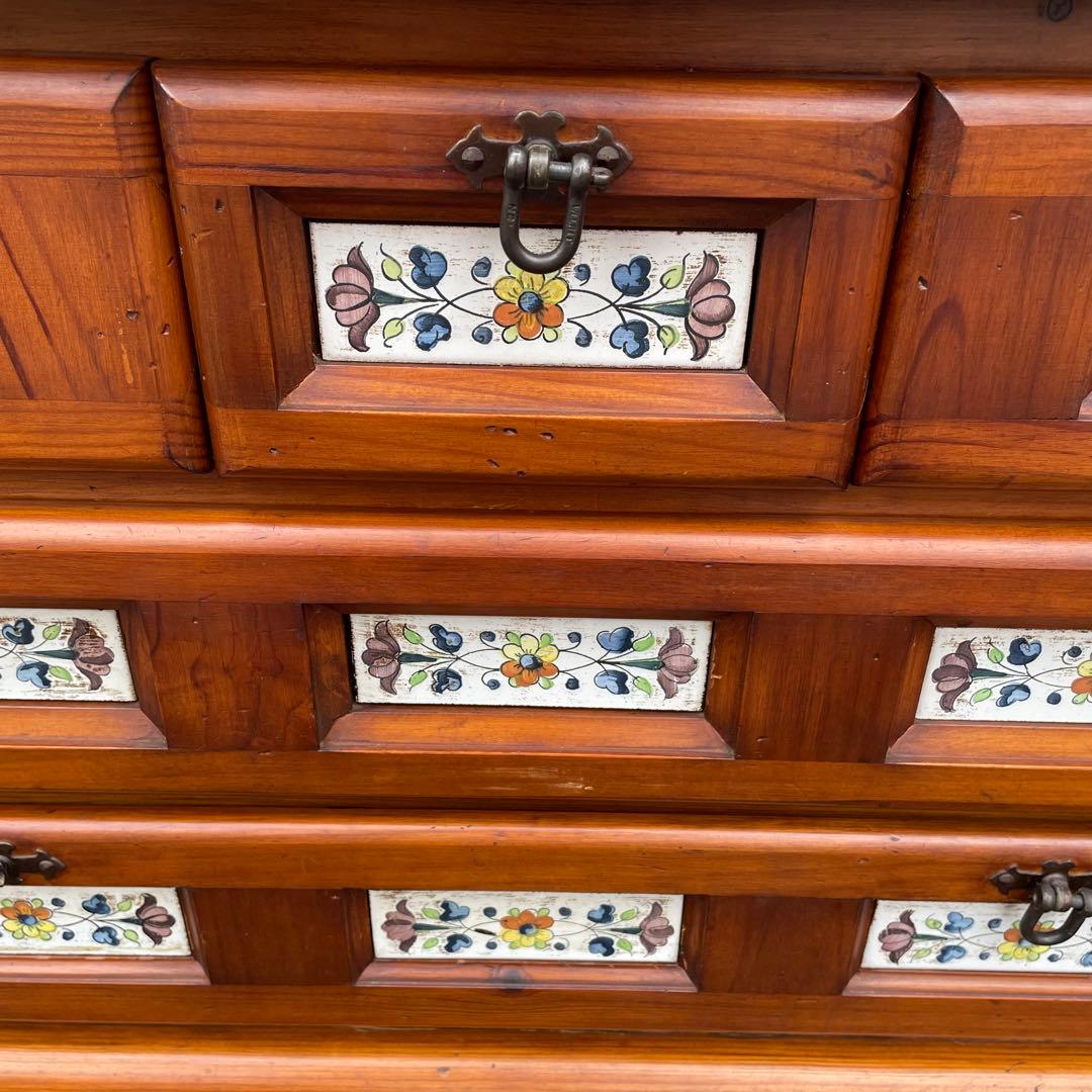 希少　廃盤　アクタス バレンシア ACTUS タイル チェスト スペイン 天然木