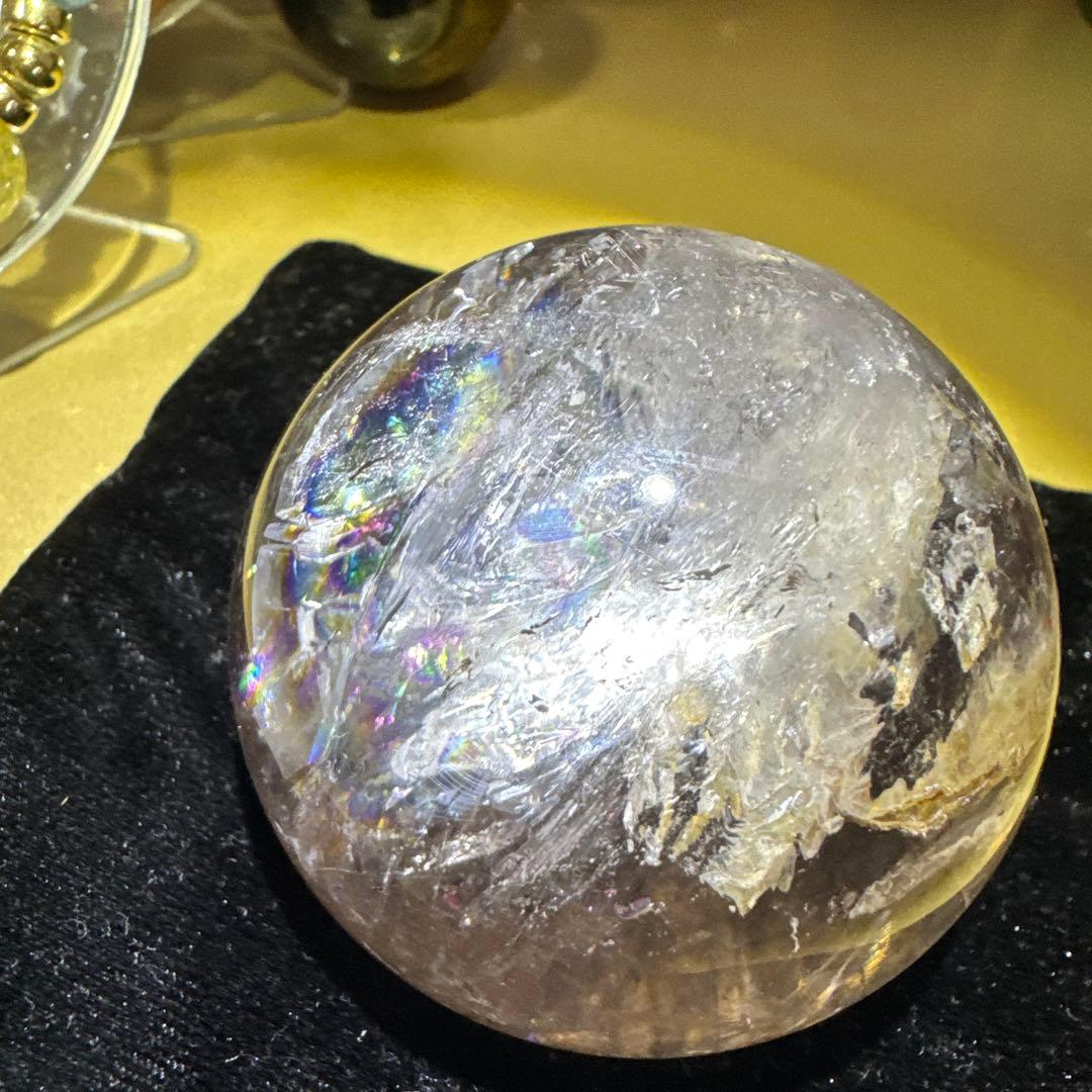 エレスチャル　アメジスト　ルチル　天然石　スフィア　貴重