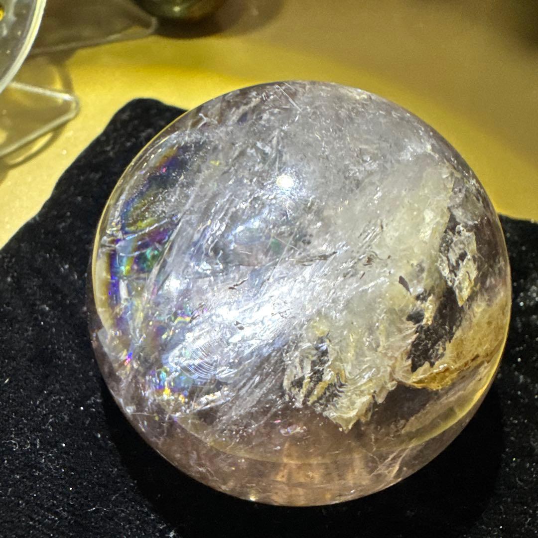 エレスチャル　アメジスト　ルチル　天然石　スフィア　貴重
