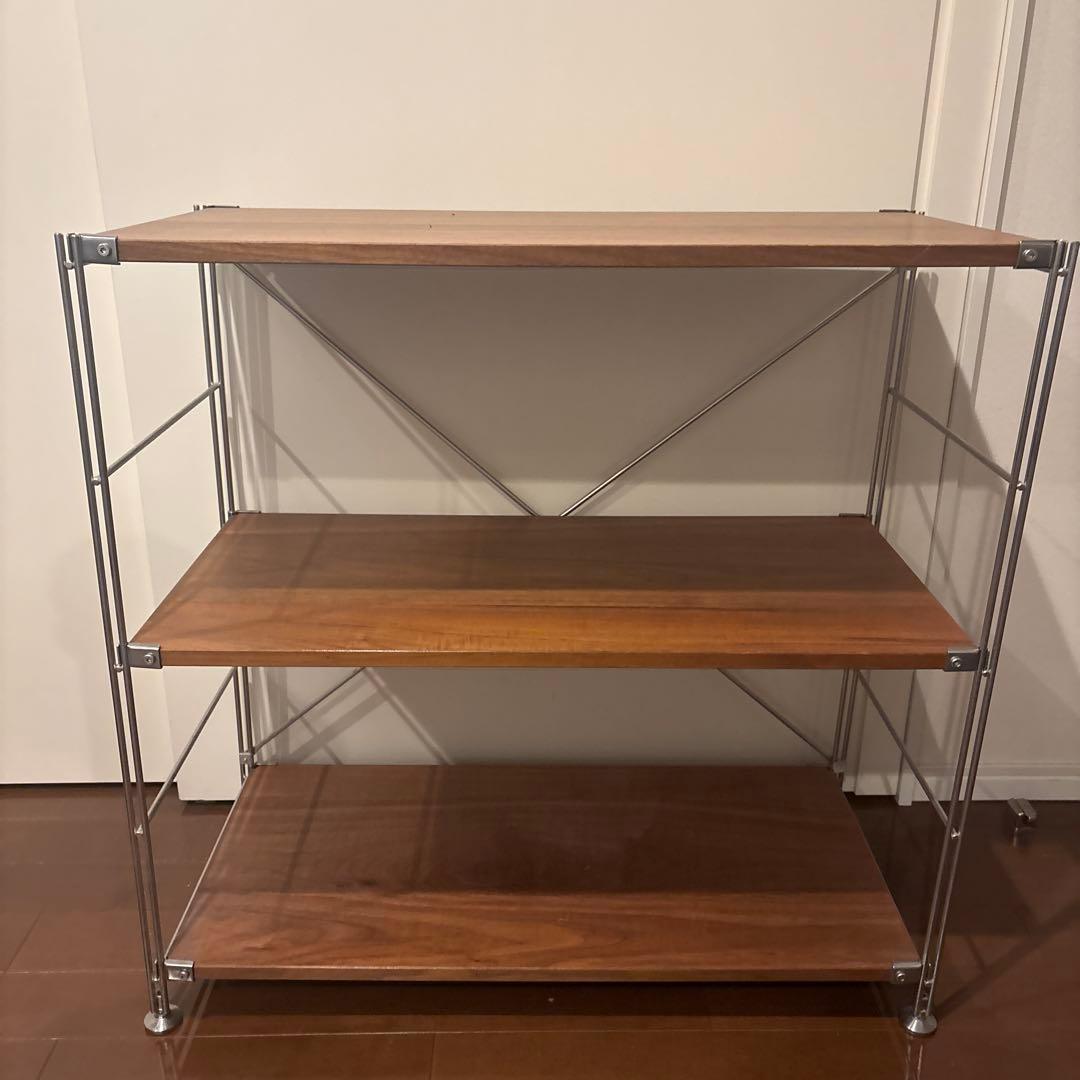 無印良品　ステンレスユニットシェルフ　ウォールナット材棚セット　ワイド　小