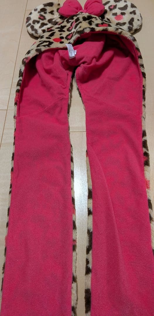 美品　ミニー マフラーキャップ　レオパード　ファンキャップ