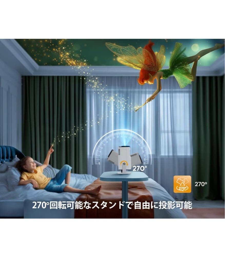 TOPTRO プロジェクター小型-【270°回転&自動台形補正】20000LM