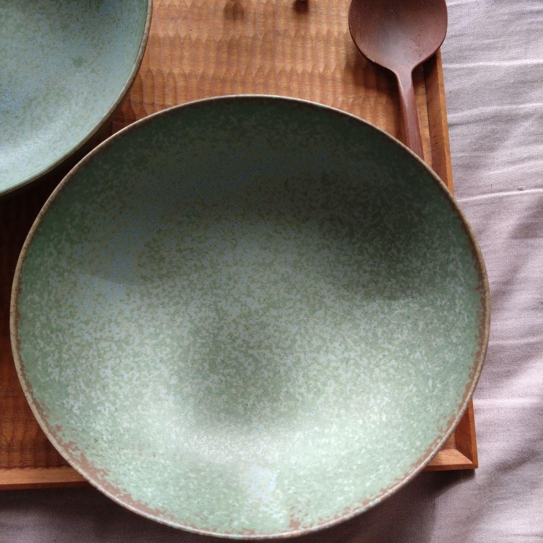 【お買い得/新品未使用】春の新色　美濃焼 うぐいす楕円深皿×4点セット