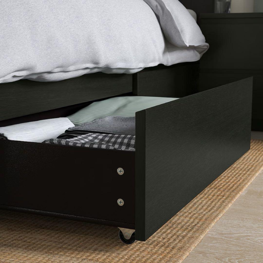 【川崎市引き取り限定】IKEA ダブルベッドフレーム ブラック