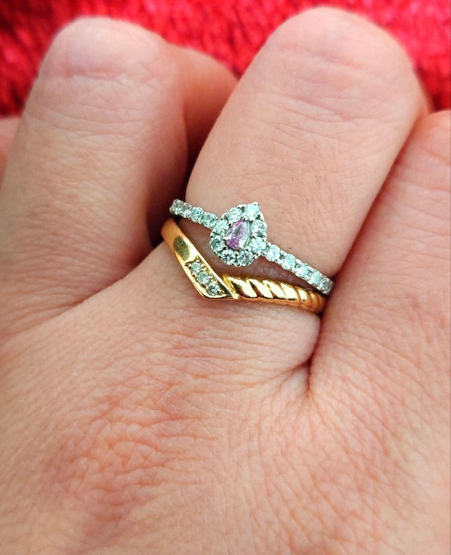 FANCY INTENSE PURPLISH PINK ピンクダイヤモンドリング