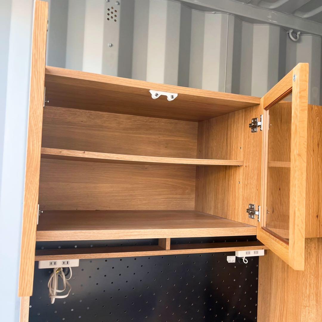 取付無料！東馬 大川家具 OCTA105 北欧風天然木ナチュラルキッチンボード✨