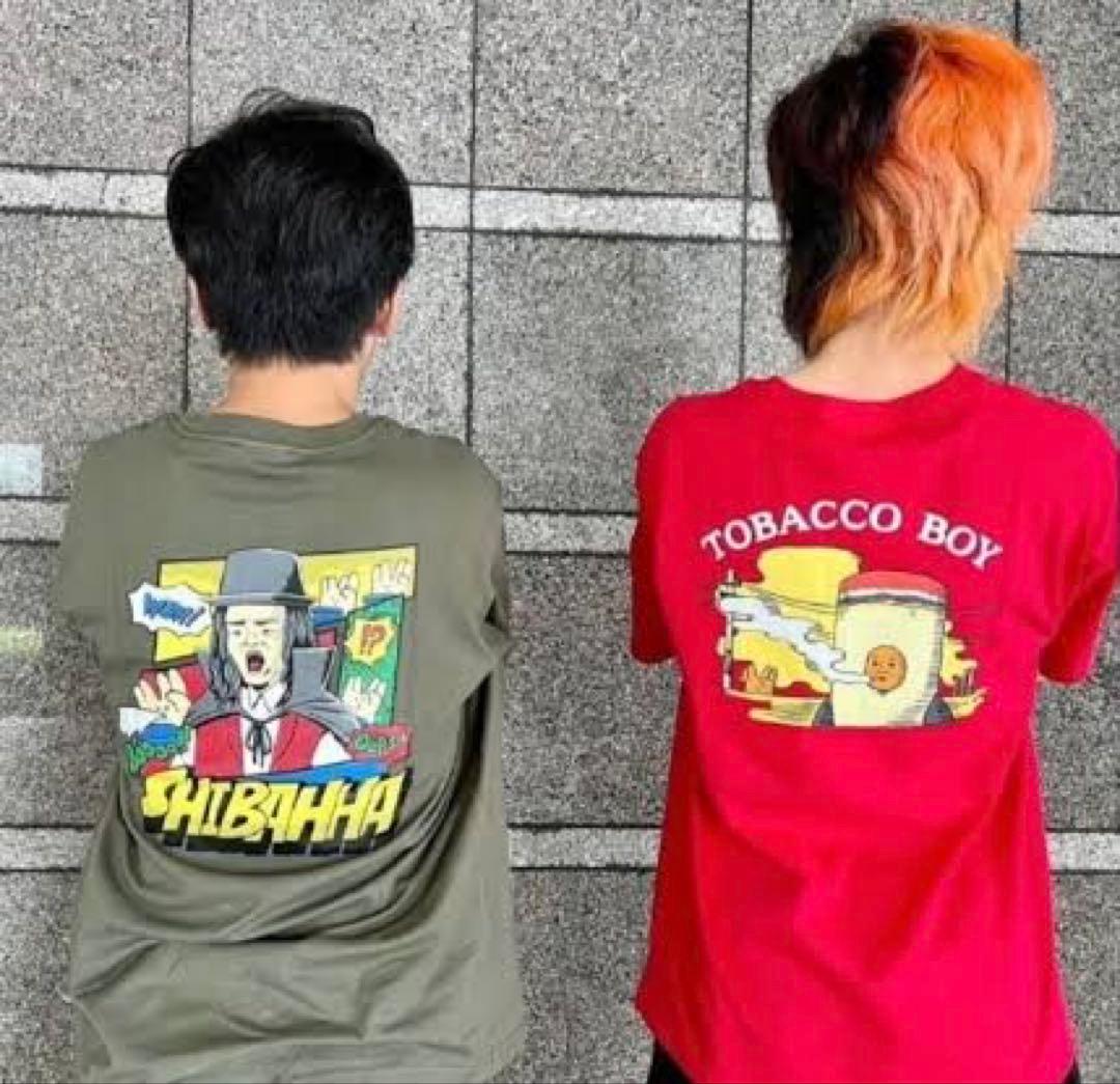 東海オンエ屋　シバッハ タバコくんTシャツセット＋缶バッチ2