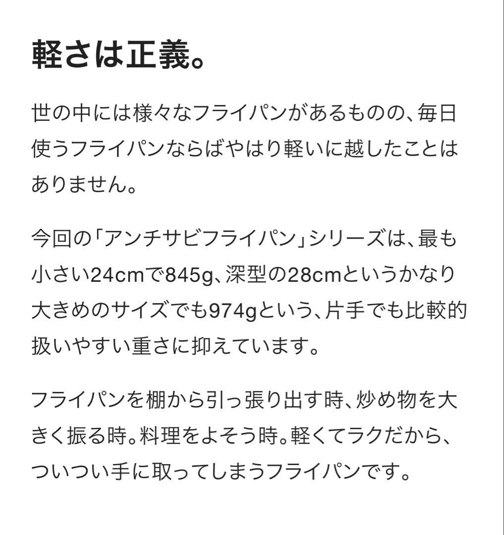 【新品未使用】軽量28cm深型鉄アンチサビフライ