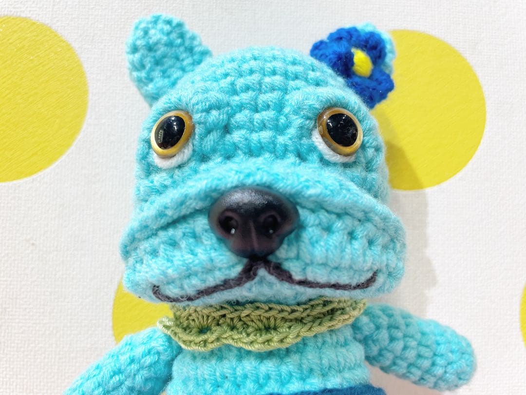 フレンチブルドッグあみぐるみ おとこのこver ブルー1体