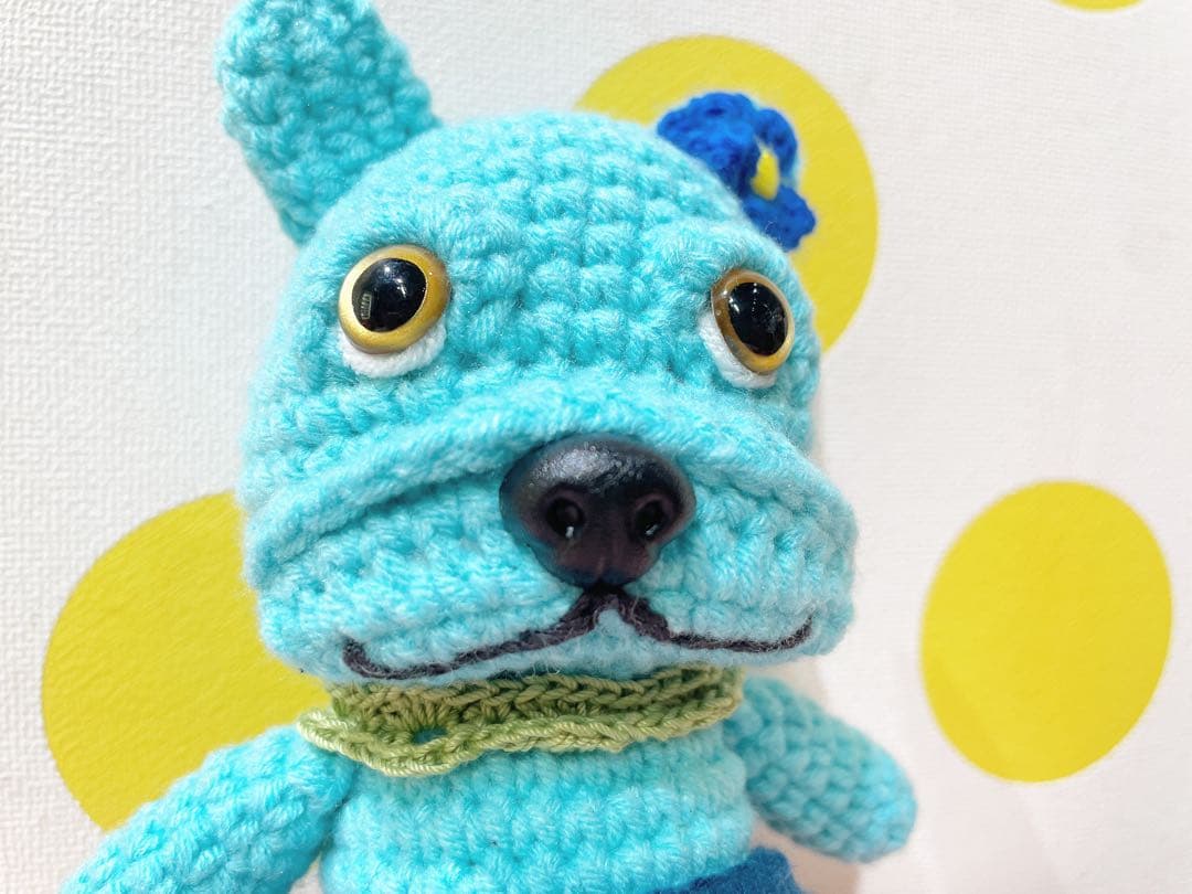 フレンチブルドッグあみぐるみ おとこのこver ブルー1体