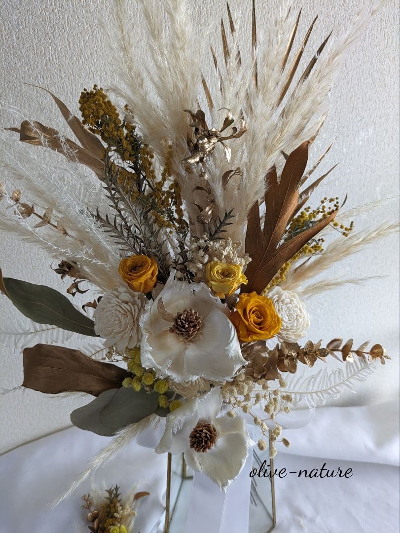 【特別価格】ソラフラワーのウェディングブーケ＆ブートニア ドライフラワー 結婚式