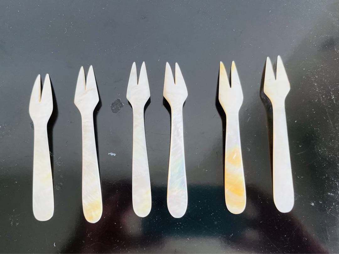 白蝶貝　フォーク　6本セット　タイ製