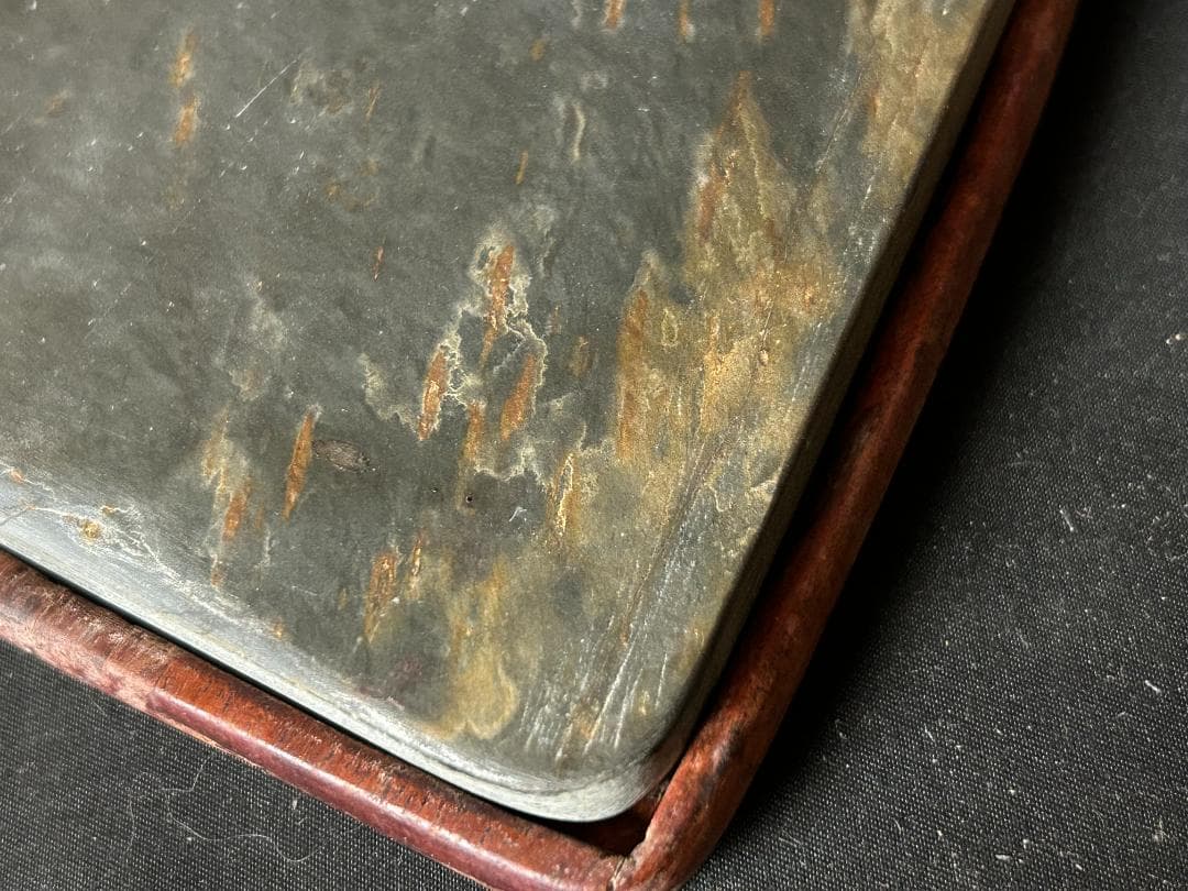 唐物 歙州硯 板硯 金星 金暈紋 書道具 中国古玩 52