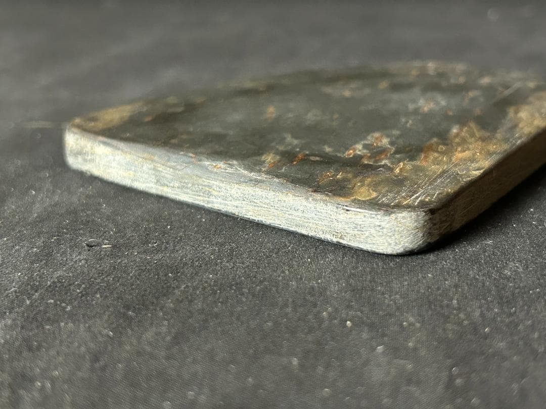 唐物 歙州硯 板硯 金星 金暈紋 書道具 中国古玩 52