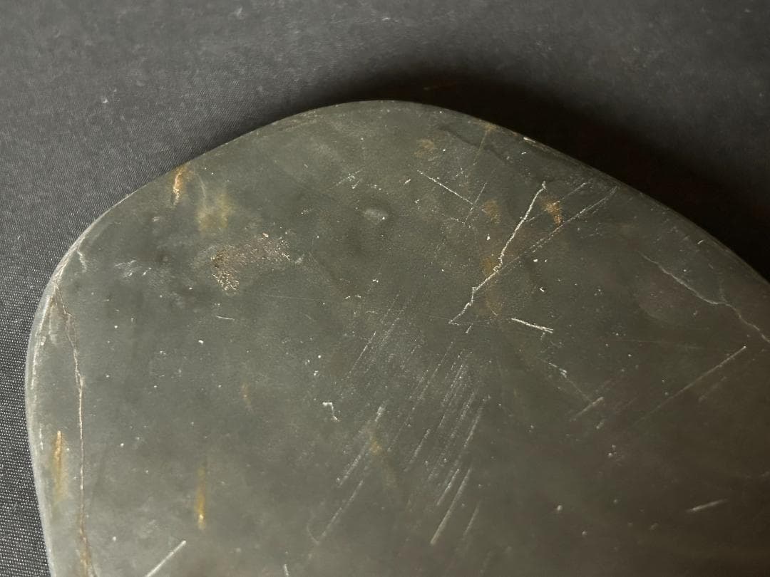 唐物 歙州硯 板硯 金星 金暈紋 書道具 中国古玩 52