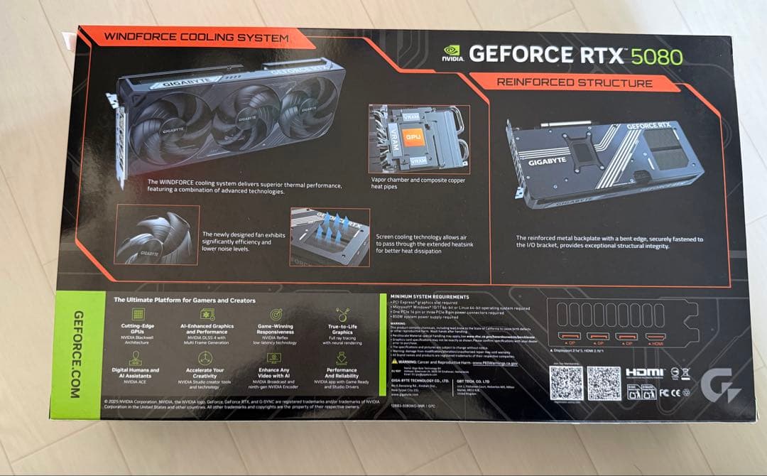 グラフィックボード・グラボ・ビデオカード RTX 5080 GIGABYTE WINDFORCE OC SFF 16G