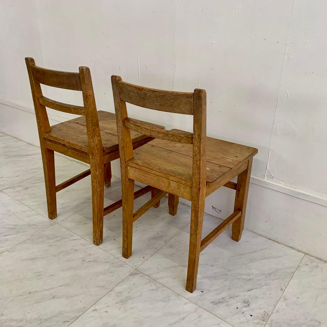昭和レトロ 木製チェア 2脚セット｜昔懐かしい 古道具 椅子 木味 ヴィンテージ