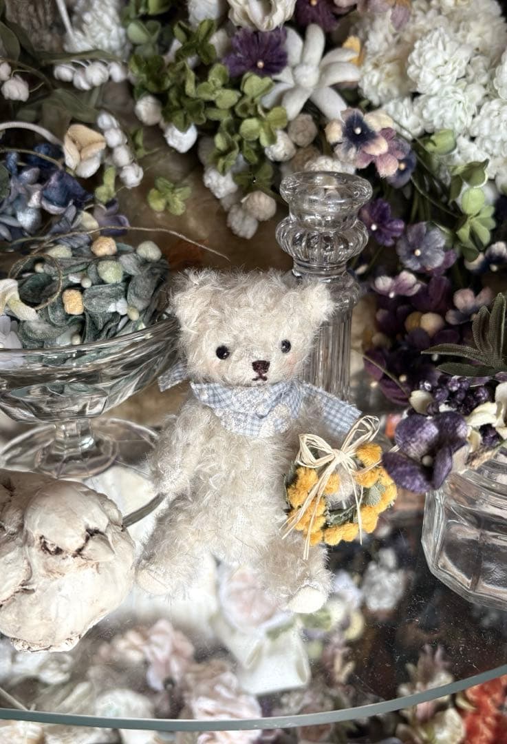 ちびくまcocolilou モヘアの小さなテディベア