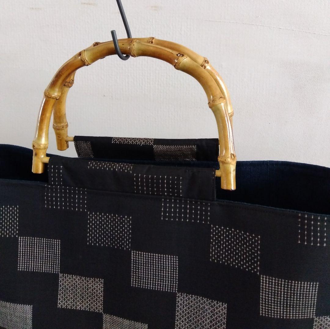 753 おでかけバック 大島紬 正絹 着物リメイク 大島紬