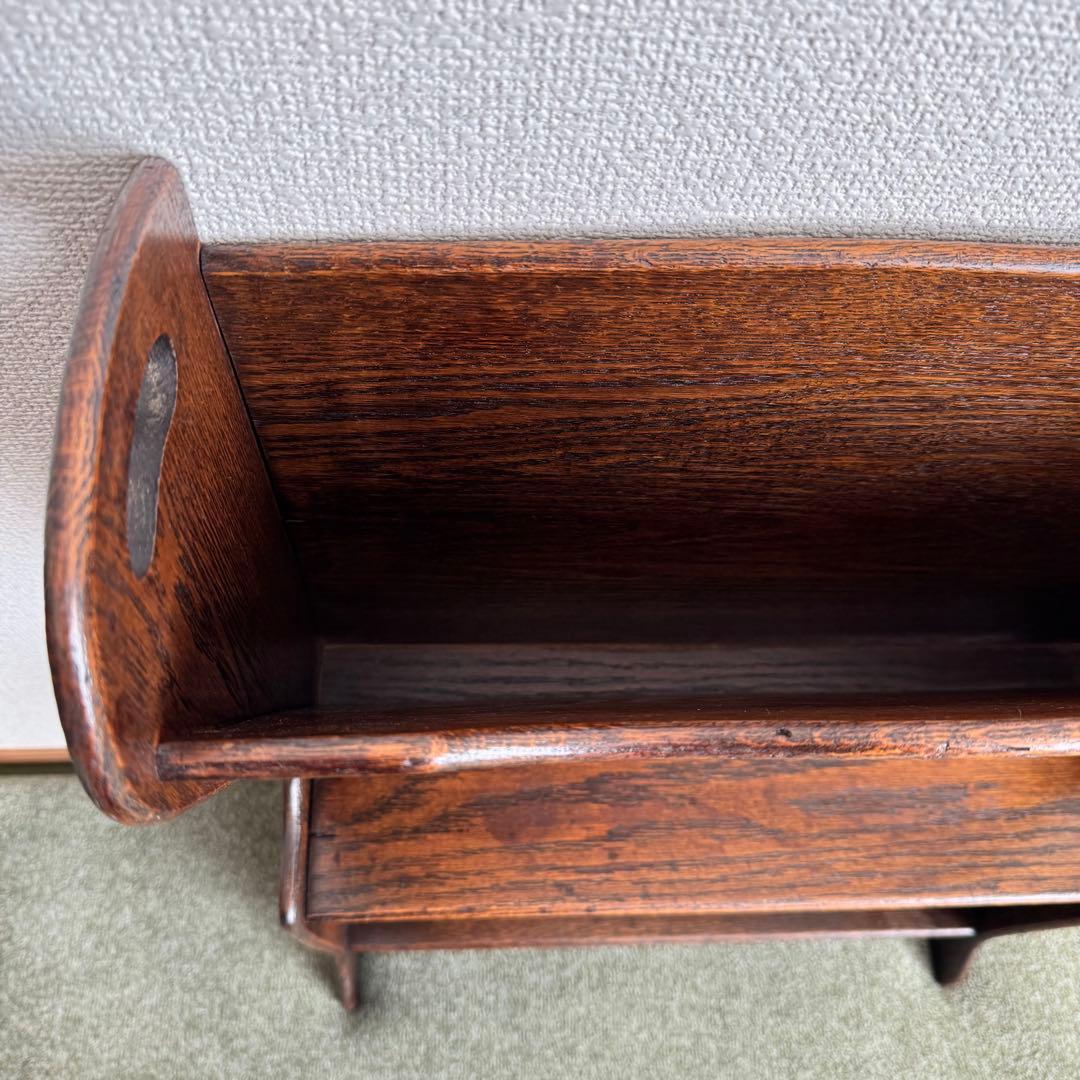 英国　アンティーク　木製　マガジンラック　本棚　収納　シェルフ　イギリス