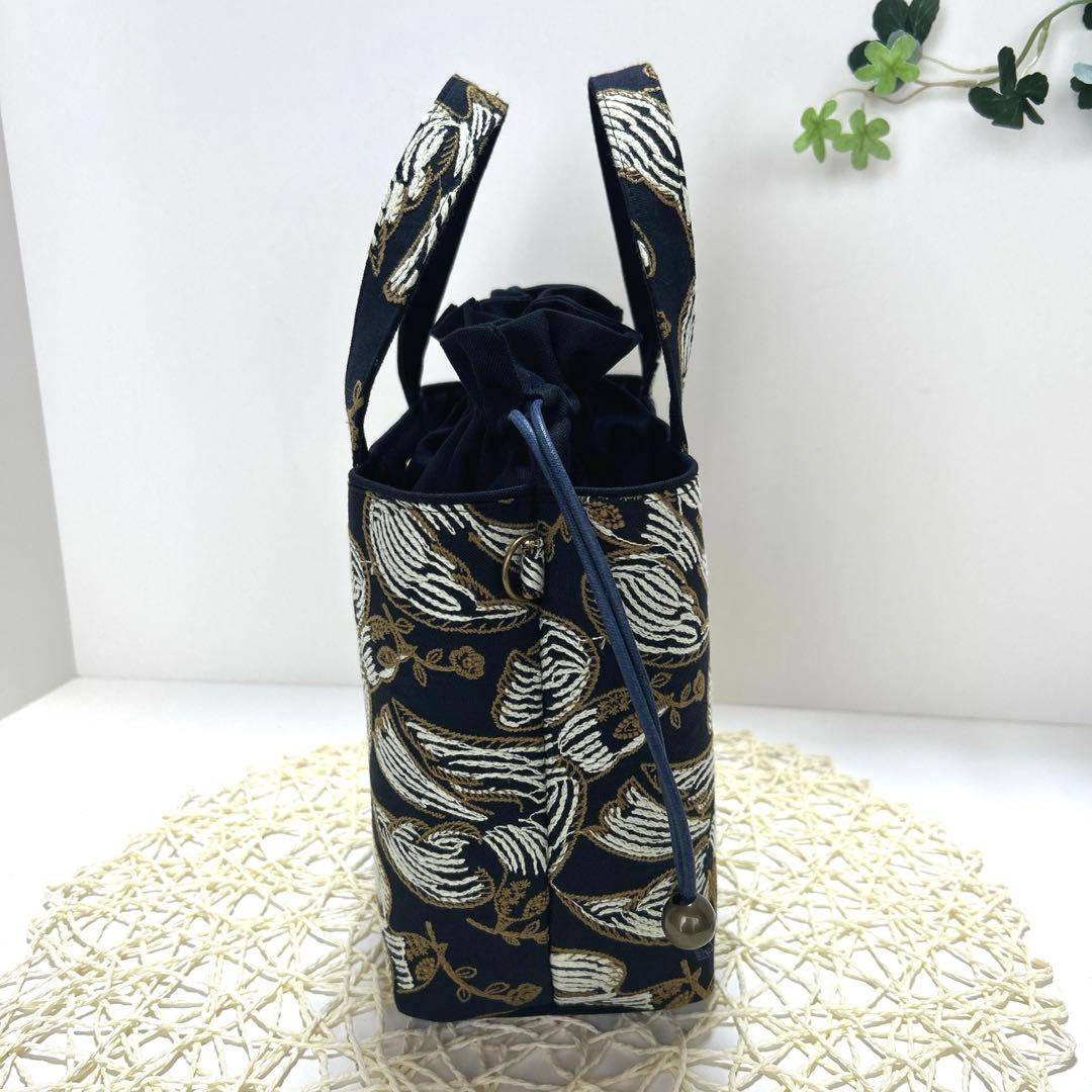 「専用」ミナペルホネンあおりポケット巾着バッグ　ハンドメイド