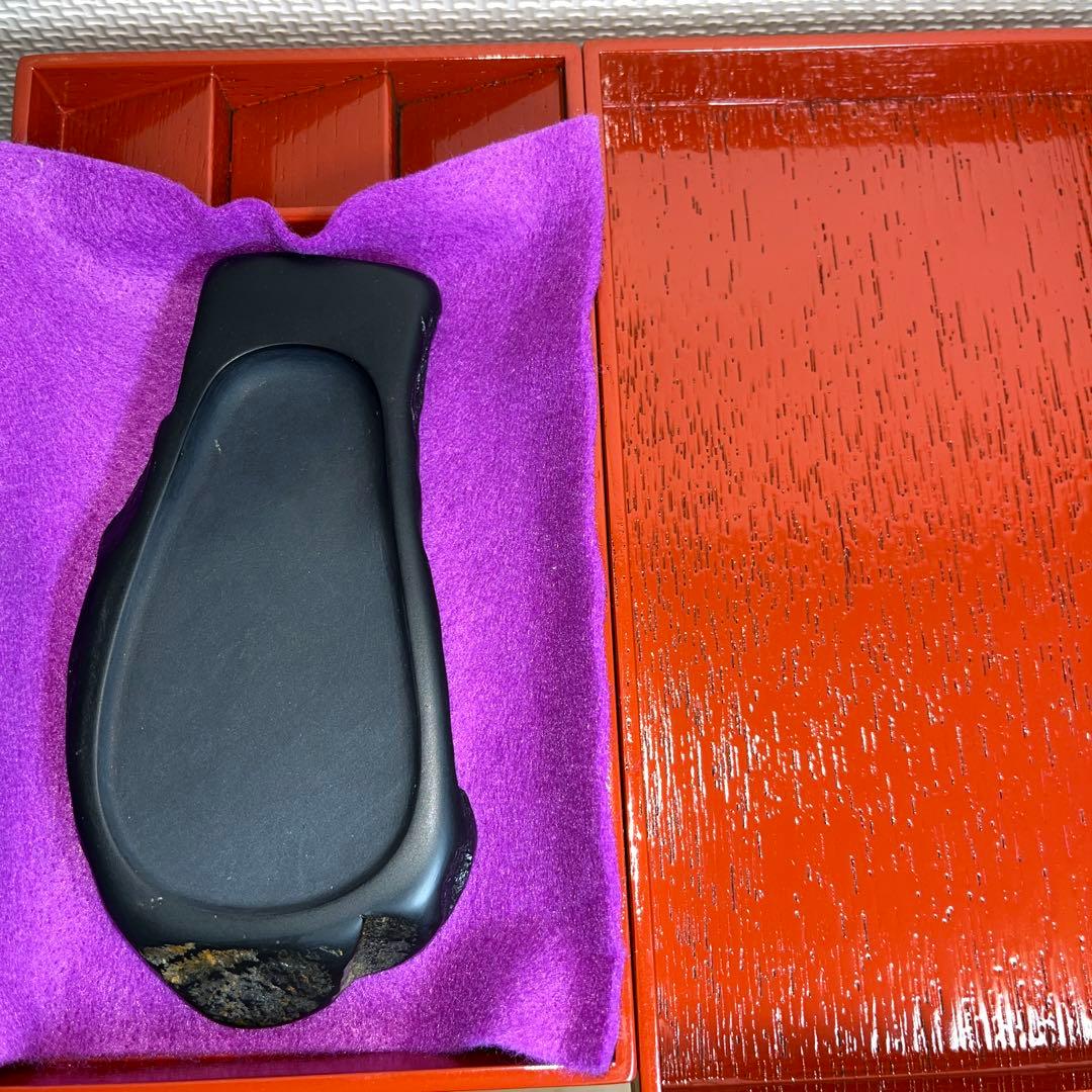 ⭕️鳳来寺硯　希少　金鳳石　清林堂　足木勇　未使用に近い　天成硯　女性好み作品