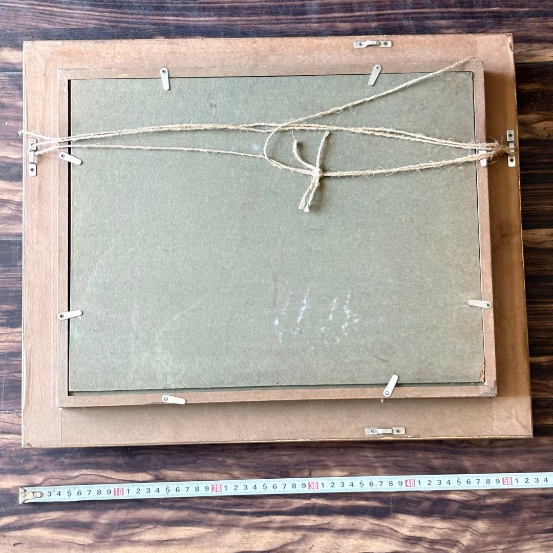 依田邦子「籠の薔薇」油彩 F4 額装 師:能仲ヤツヲ 創元会運営委員 油絵