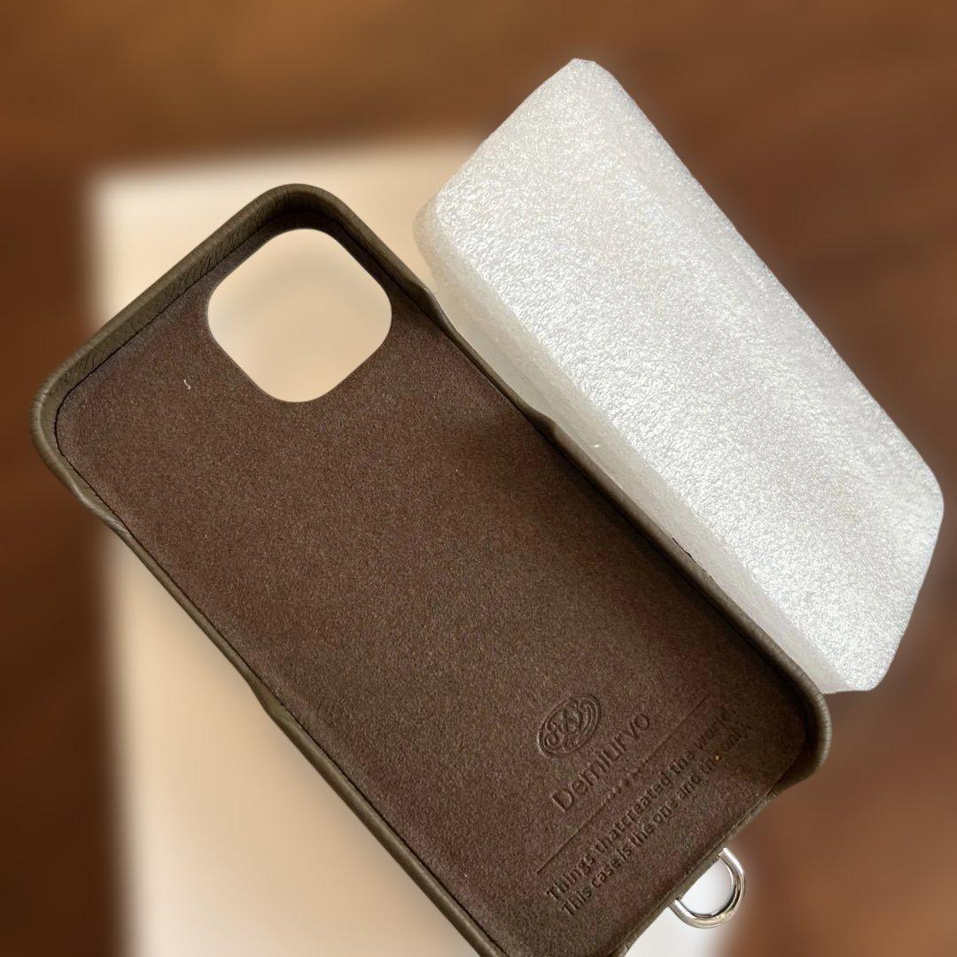 【新品】DEMIU POCHEレザー iPhoneケース エトープ　牛皮