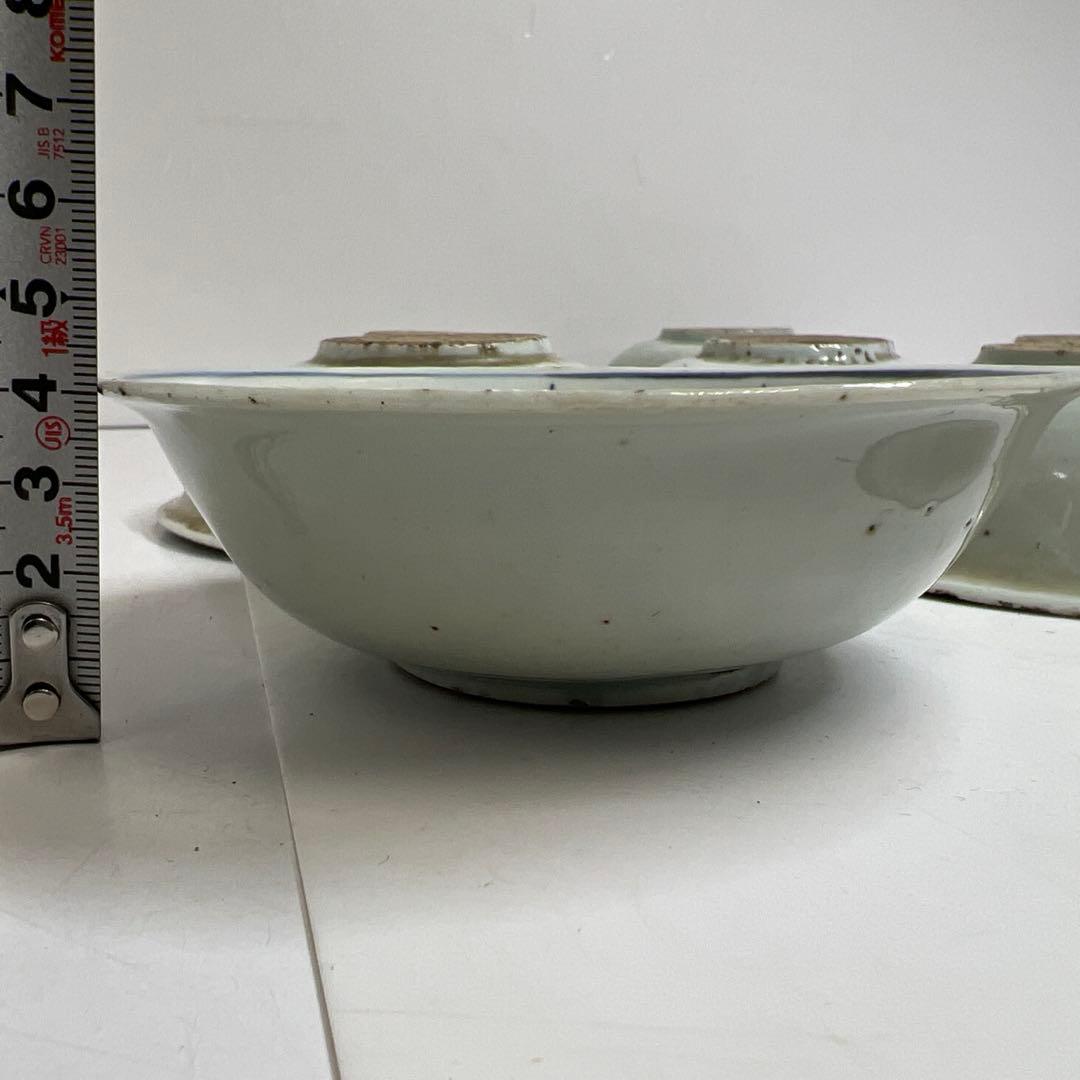 中国明時代　古染付なづな手鉢10客　木箱付　幅約13㎝　東Y8-0313☆2F