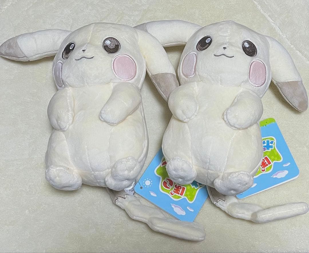 ぬいぐるみ ぽこ あ ポケモン ピカチュウ（うすいろ）　2個 サンバイザー