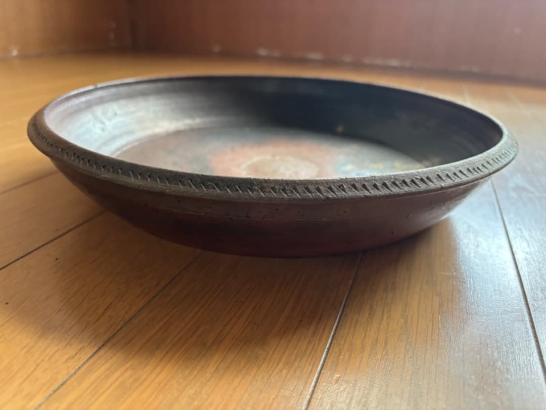 野口悦ニ　大皿　種子島　登窯