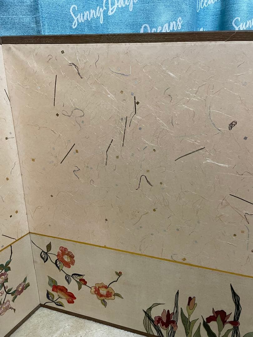 風炉先屏風 ふろさきびょうぶ　刺繍