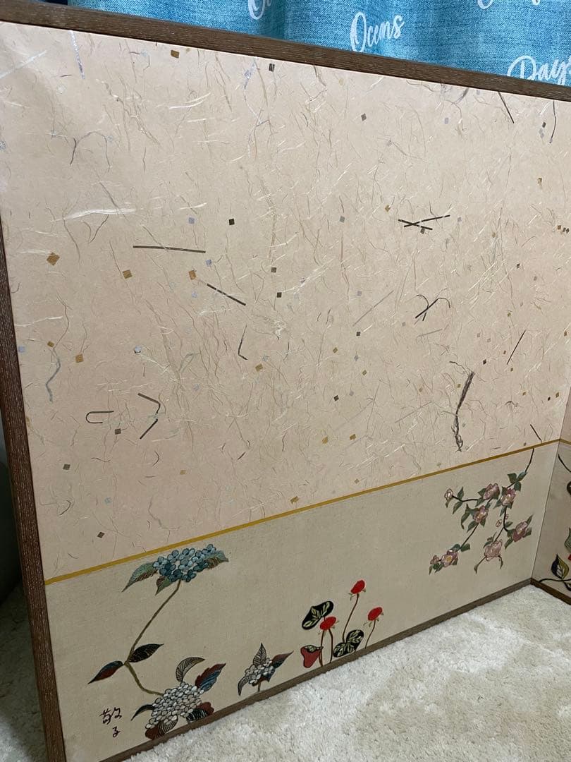 風炉先屏風 ふろさきびょうぶ　刺繍