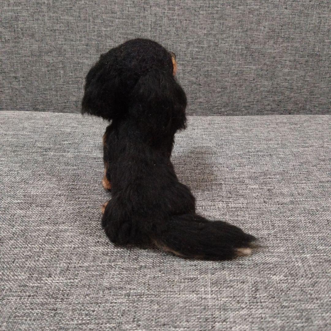 羊毛フェルト ミニチュアダックスフント ハンドメイド　犬　置物
