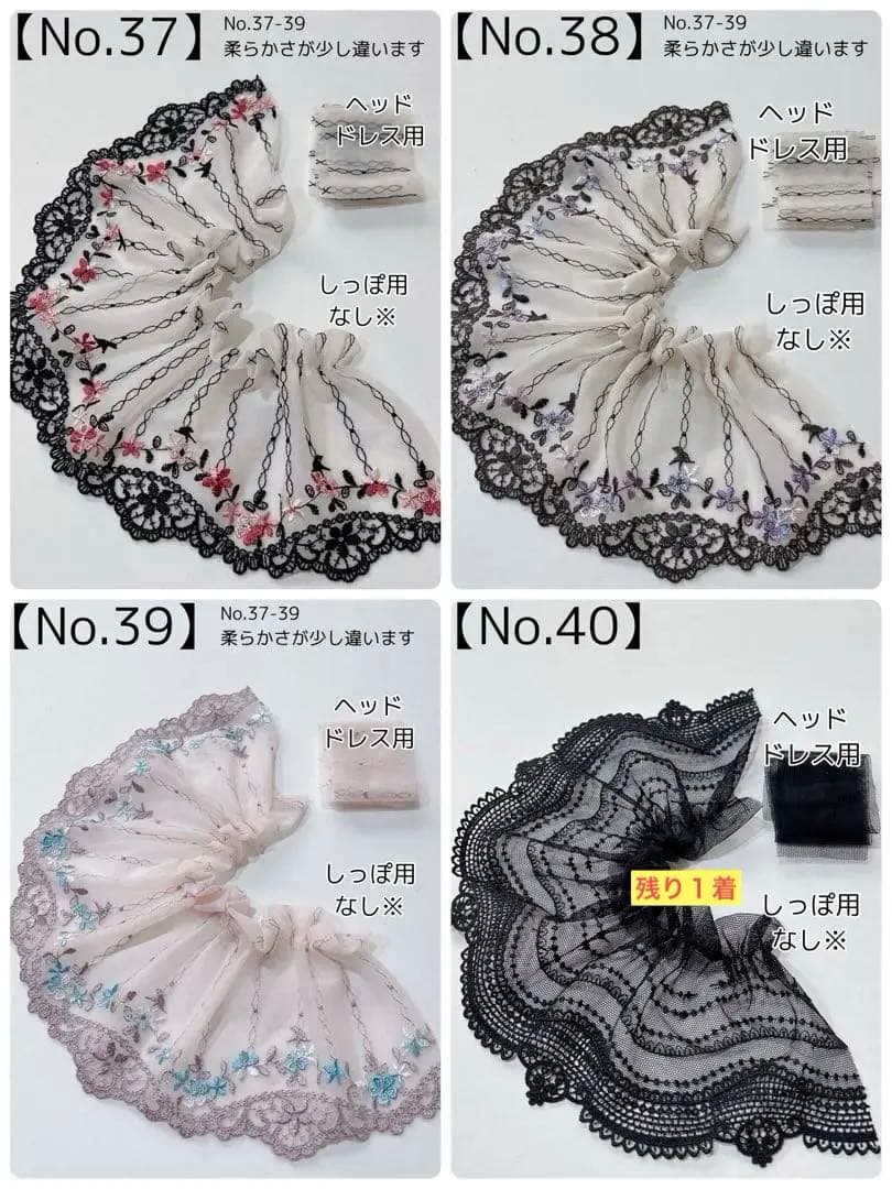 ぬい服ドレス用チュールレース