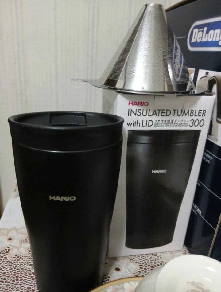 デロンギ 電気ケトル　ハリオ タンブラー　ノリタケ カップ＆ソーサー　ドリッパー