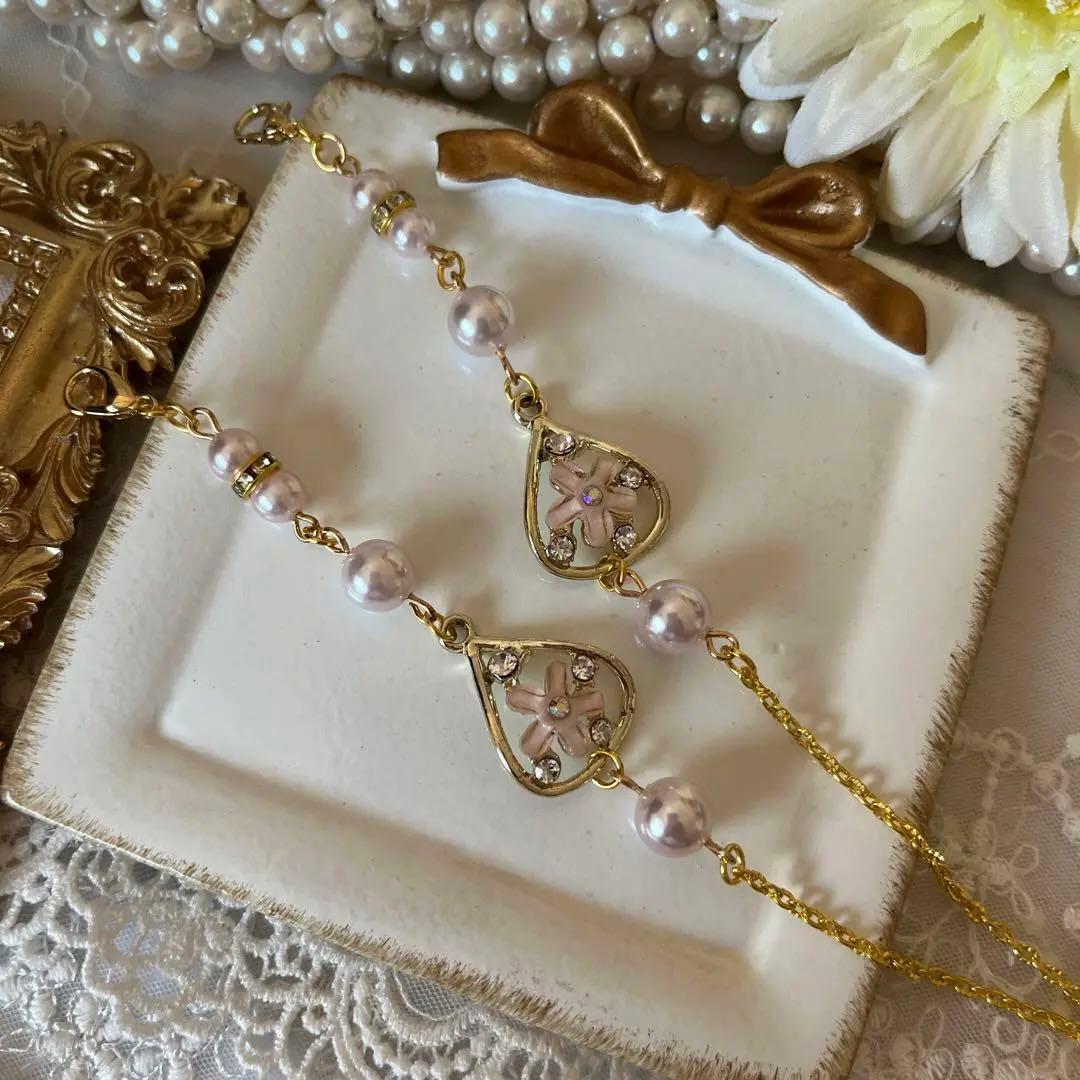 ♪❤️ 雫　花　パール　マスクチェーン　メガネチェーン　ハンドメイド
